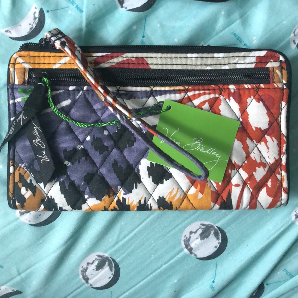 Vera Bradley Painted Fathers front zip wristlet